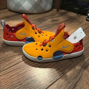 Nike Orange and Blue Sneakers Vibrant Design